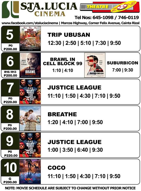 sta lucia mall cinema schedule